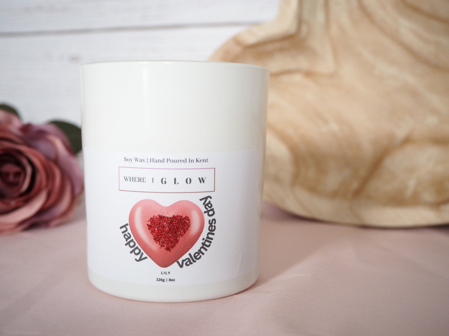 Valentines Day Candle 8oz by Where I Glow