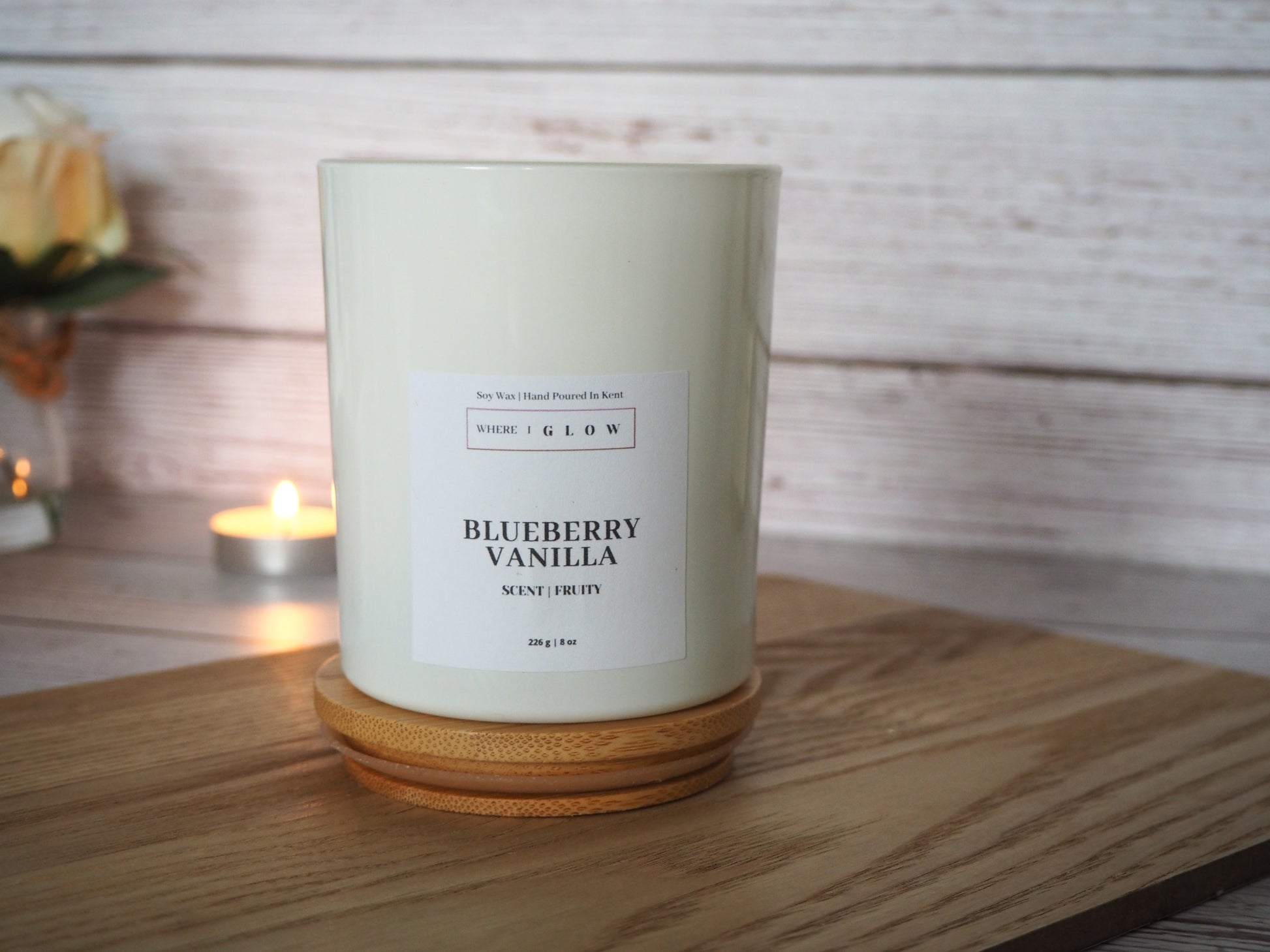 Blueberry and Vanilla Soy Candle 8 oz by Where I Glow