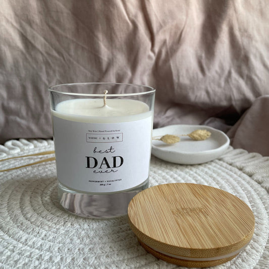 Fathers Day Gift Scented Soy Candle by Where I Glow