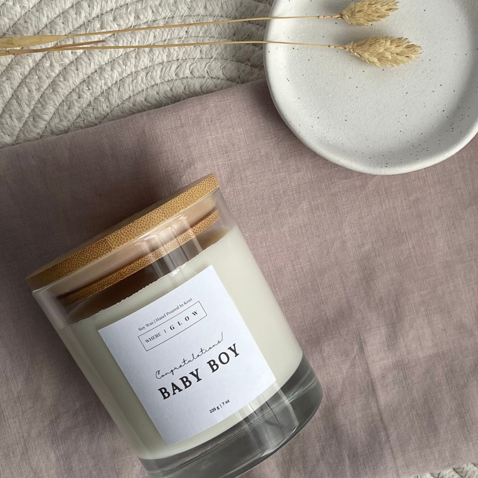 Push Present Baby Boy Candle Gift by Where I Glow