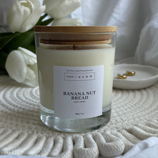Banana Nut Bread Soy Candle 7oz by Where I Glow