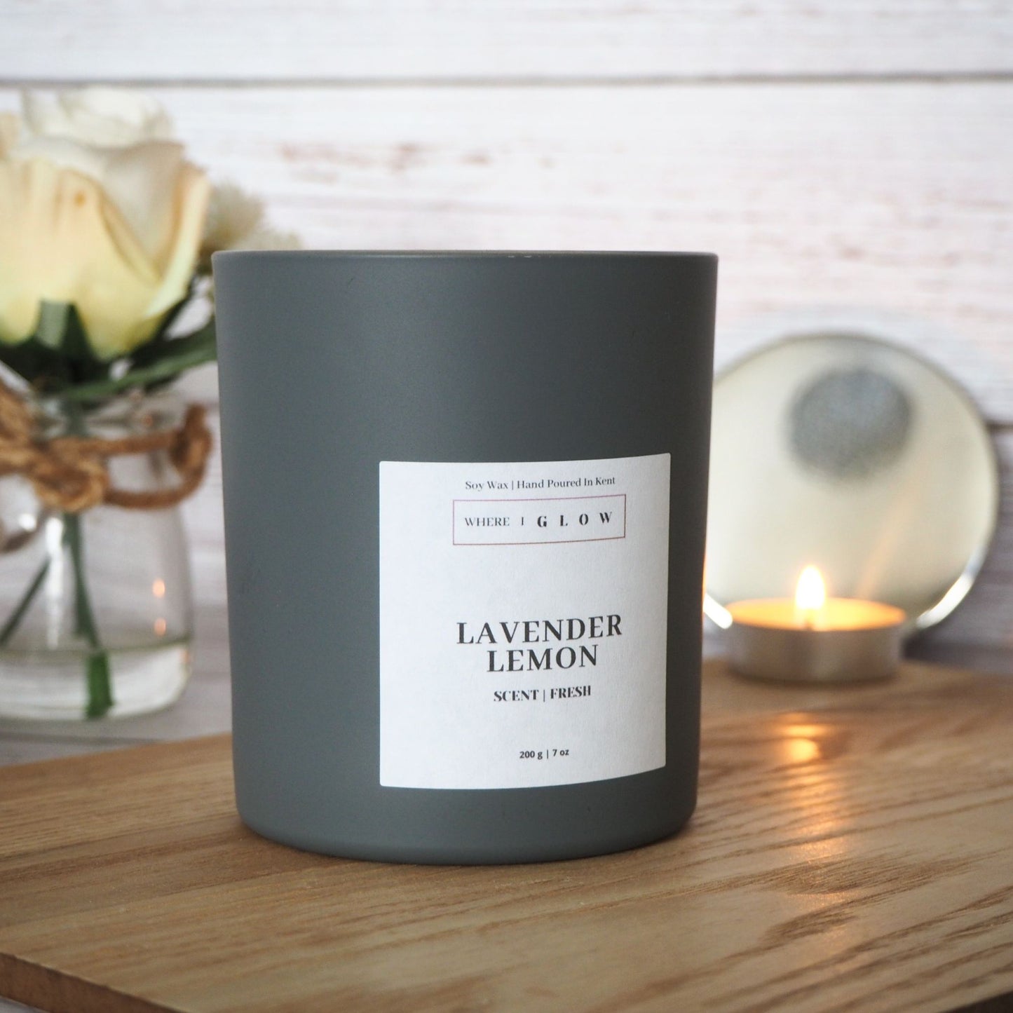 Lavender and Lemon Soy Candle 7 oz by Where I Glow