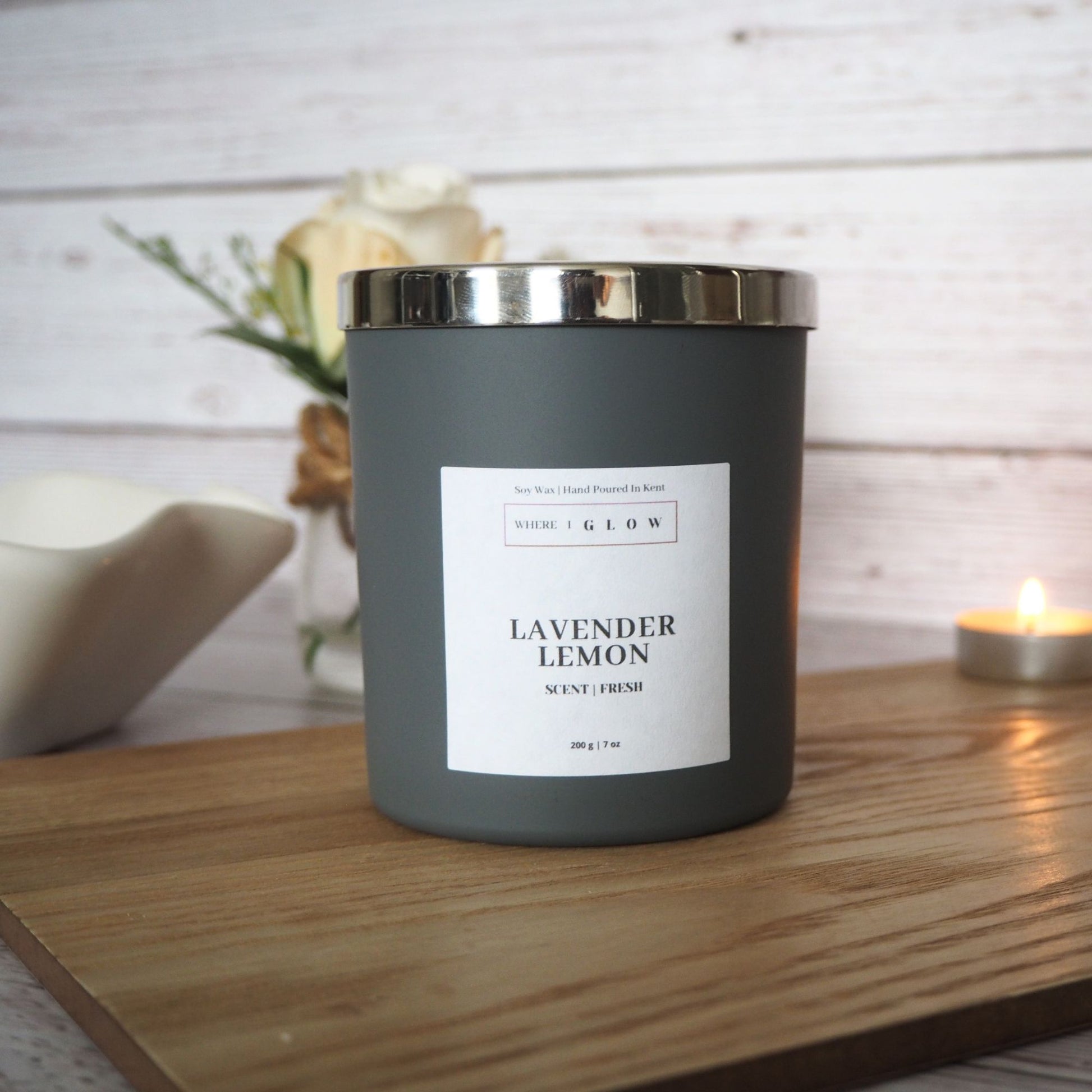 Lavender and Lemon Soy Candle 7 oz by Where I Glow