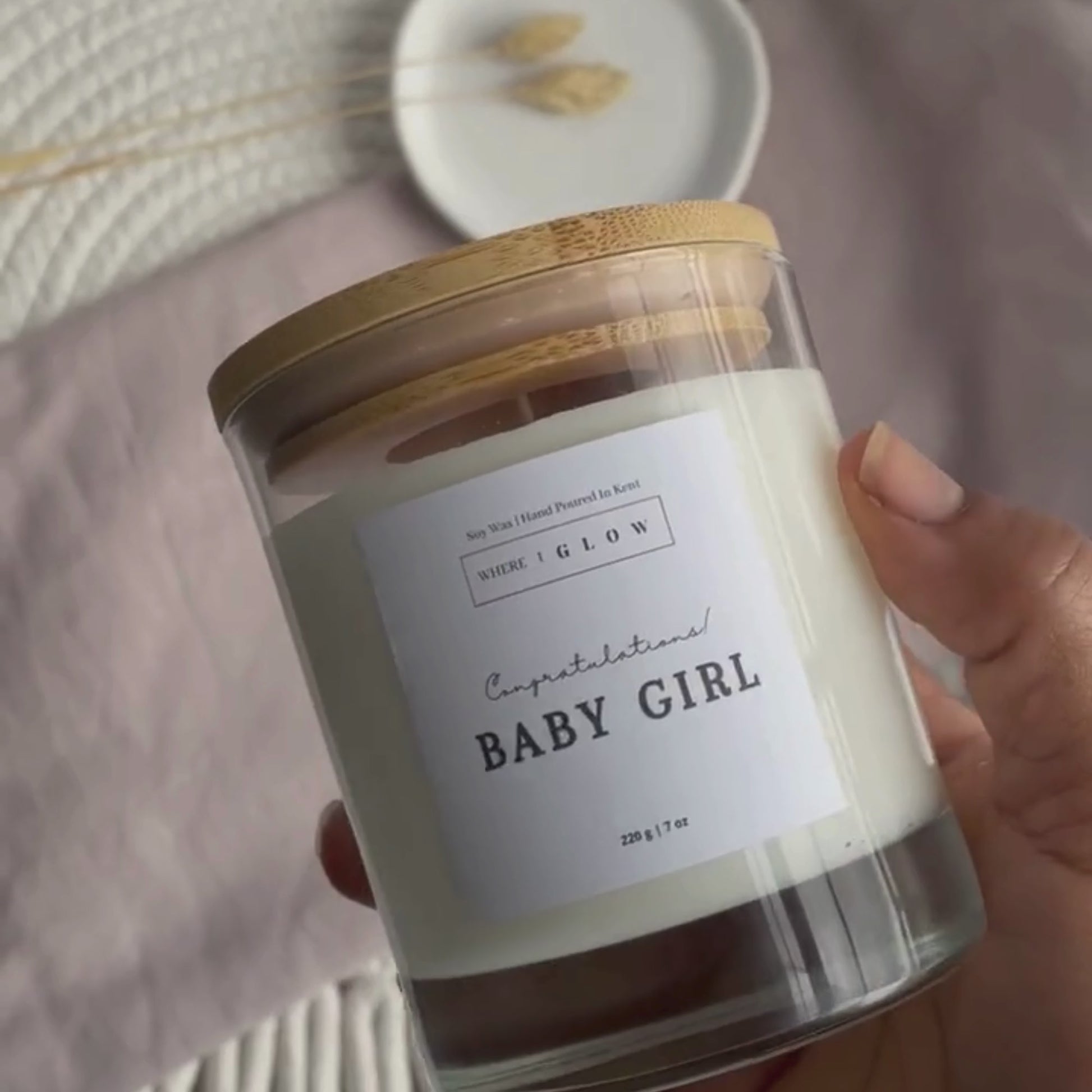 Push Present Baby Girl Candle Gift by Where I Glow