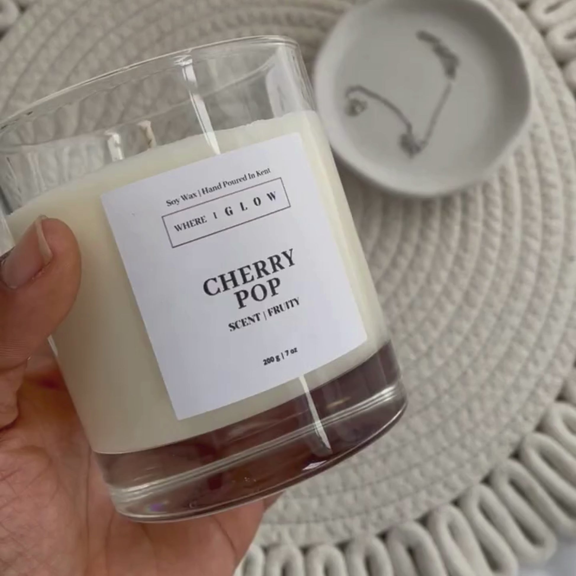 Scented Cherry Vegan Soy Candle Luxury Home Scents 7 oz candle by Where I Glow