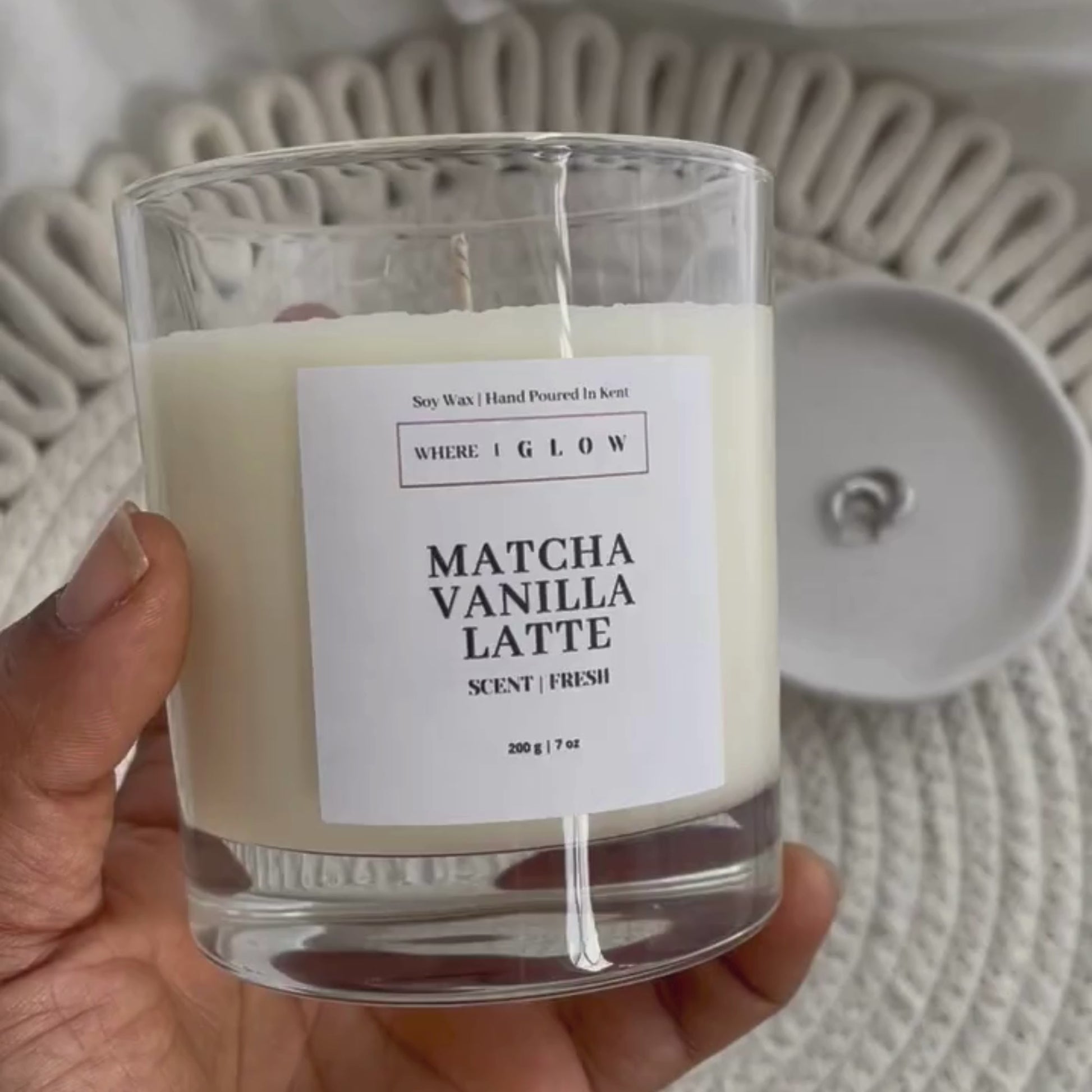 Vanilla Matcha Latte Tea Soy Candle Luxury Home Scents by Where I Glow