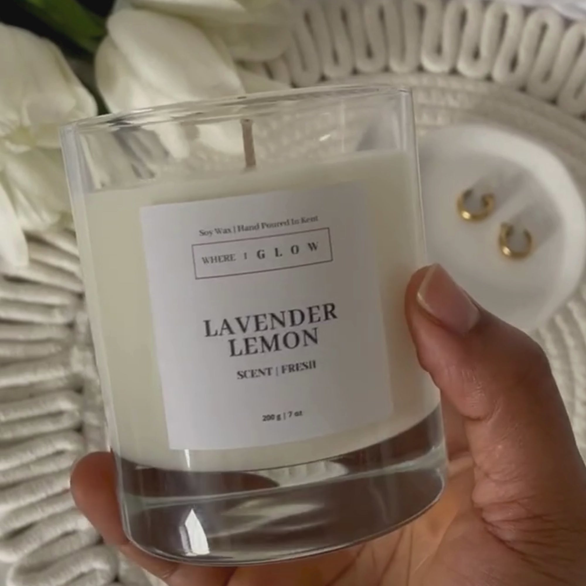 Lavender Lemon Aromatherapy Soy Candle 7 oz by Where I Glow
